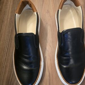 Lafayette 148 New York Black and Tan Slip-On Loafers